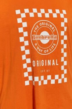 LAMBRETTA Big & Tall Orange Checkerboard Print T-Shirt 4 LAMBRETTA Big & Tall Orange Checkerboard Print T-Shirt -Urban Fitwear Sales dd86dac9 1f5c 4e 206748 Z