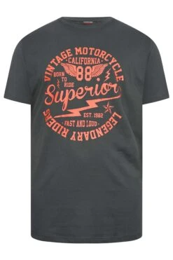 ESPIONAGE Big & Tall Grey Superior Printed T-Shirt -Urban Fitwear Sales ddd07d25 4a86 45 207779 X