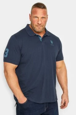 Urban Fitwear Sales 24 U.S. POLO ASSN. Big & Tall Navy Blue Player 3 Logo Polo Shirt