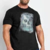 BadRhino Big & Tall Black Blurred Skull Print T-Shirt