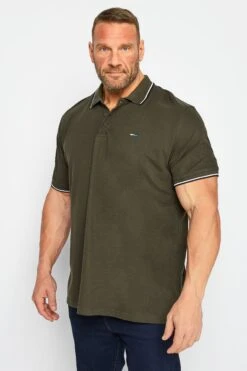 BadRhino Big & Tall Forest Green Tipped Core Polo Shirt