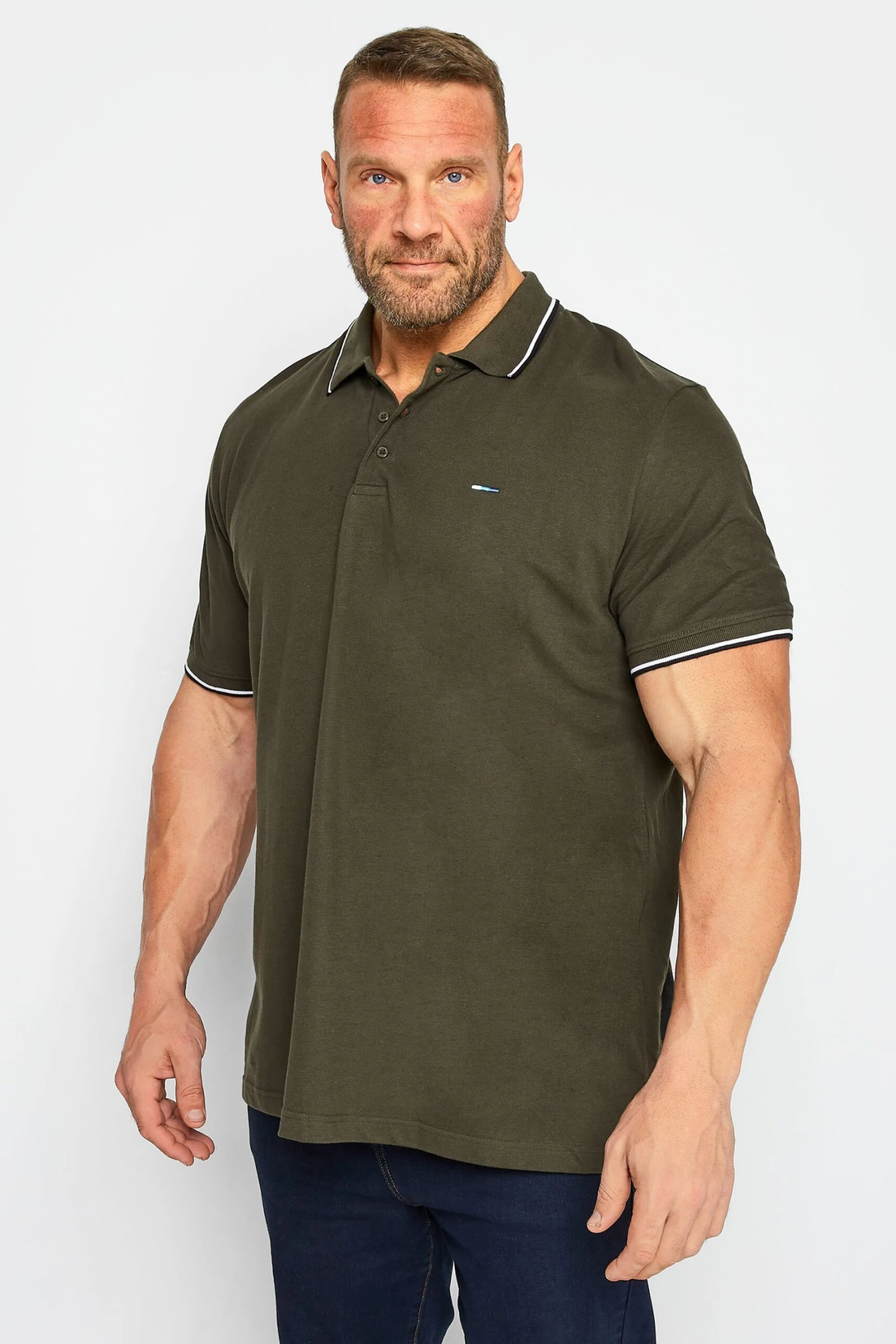 BadRhino Big & Tall Forest Green Tipped Core Polo Shirt 1 BadRhino Big & Tall Forest Green Tipped Core Polo Shirt