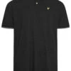 LYLE & SCOTT Big & Tall Black Branded Collar Polo Shirt