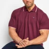 BadRhino Big & Tall Windsor Wine Red Tipped Red Polo Shirt