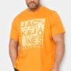 JACK & JONES Big & Tall Orange Originals Logo Print T-Shirt