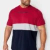 JACK & JONES Big & Tall Red Colour Block Logo T-Shirt