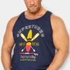 BadRhino Big & Tall Navy Blue 'Supertubes' Slogan Vest Top