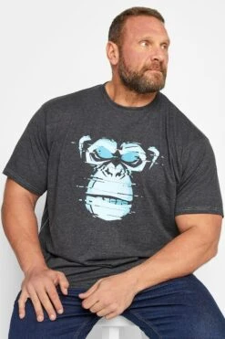 KAM Big & Tall Charcoal Grey Gorilla Print T-Shirt
