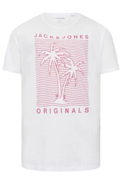 JACK & JONES Big & Tall White Originals Palm Tree Print T-Shirt -Urban Fitwear Sales edb9e595 1cb4 4b 207842 XR