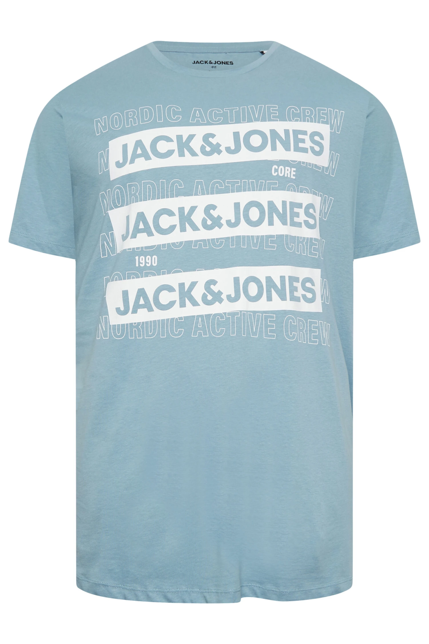 JACK & JONES Big & Tall Blue 'Nordic Active Crew' Logo T-Shirt 3 JACK & JONES Big & Tall Blue 'Nordic Active Crew' Logo T-Shirt - Image 3