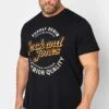 JACK & JONES Big & Tall Black Logo Short Sleeved T-Shirt
