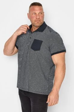 BadRhino Big & Tall Navy Blue Stripe Polo Shirt