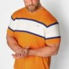 BadRhino Big & Tall Orange Stripe Panel T-Shirt