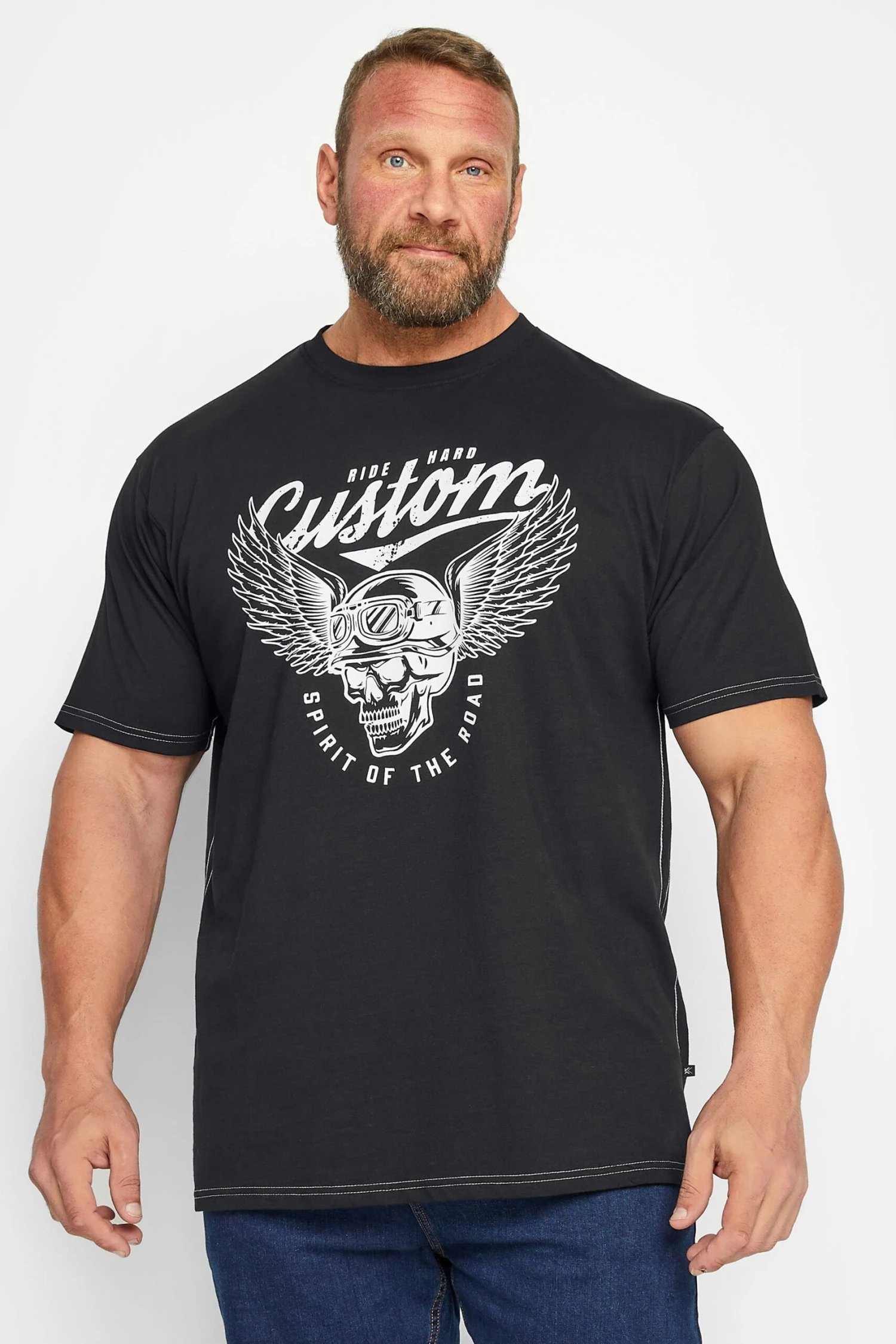 KAM Big & Tall Black Skull Print T-Shirt 1 KAM Big & Tall Black Skull Print T-Shirt