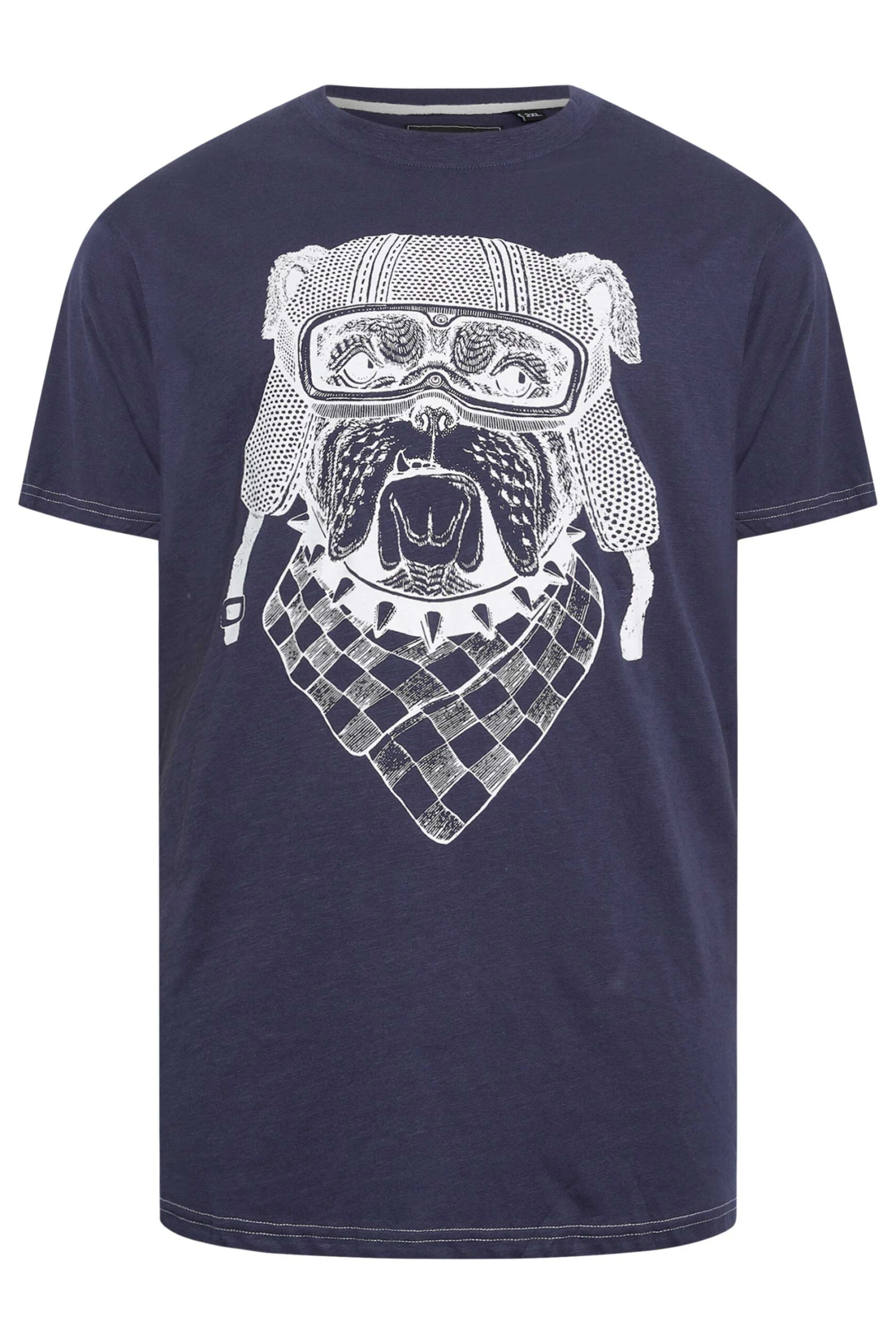KAM Big & Tall Navy Blue Bulldog Print T-Shirt 3 KAM Big & Tall Navy Blue Bulldog Print T-Shirt - Image 3