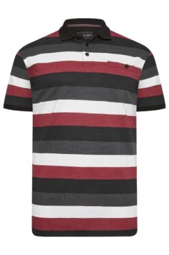 KAM Big & Tall Black & Red Striped Pocket Polo Shirt -Urban Fitwear Sales f477cc02 9dae 43 207761 X