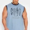 D555 Big & Tall Blue Surfboard Print Vest