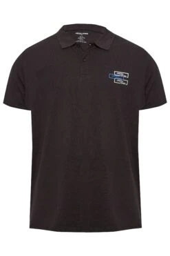 JACK & JONES Big & Tall Black Logo Polo Shirt -Urban Fitwear Sales f5d8ca0d ee05 46 207088 X