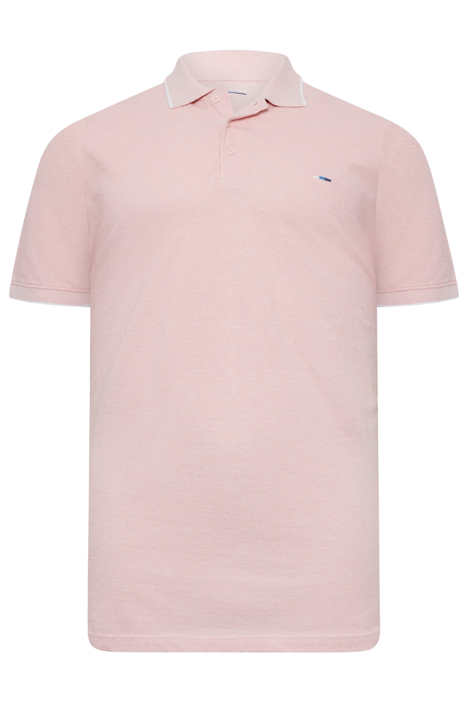 BadRhino Big & Tall Light Pink Birdseye Polo Shirt 3 BadRhino Big & Tall Light Pink Birdseye Polo Shirt - Image 3