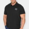 JACK & JONES Big & Tall Black Logo Polo Shirt