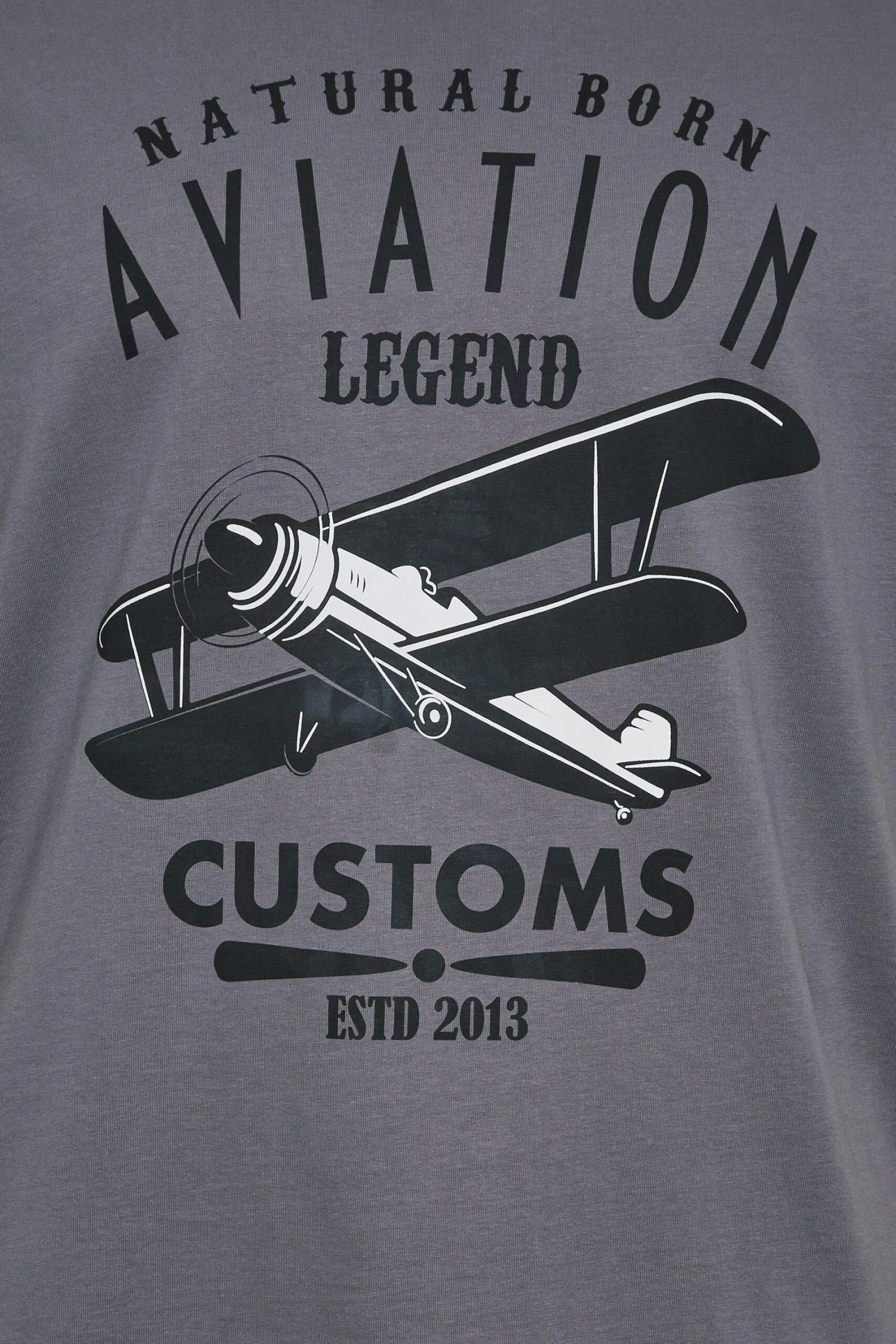 KAM Big & Tall 2 PACK Grey & Navy Blue Aviation Printed T-Shirts 3 KAM Big & Tall 2 PACK Grey & Navy Blue Aviation Printed T-Shirts - Image 3