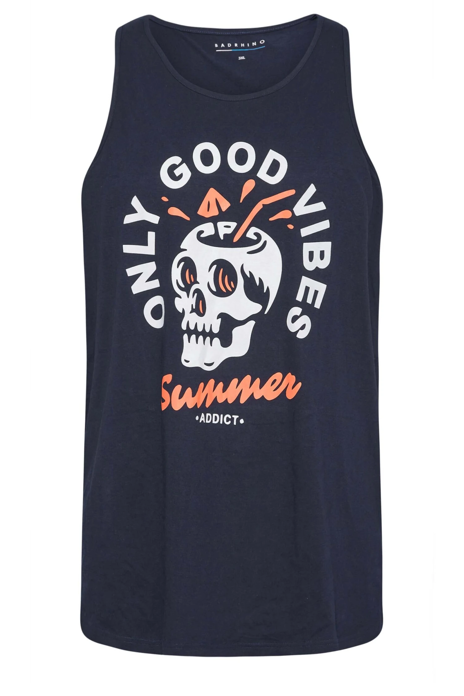 BadRhino Big & Tall Navy Blue Skull Vest 3 BadRhino Big & Tall Navy Blue Skull Vest - Image 3