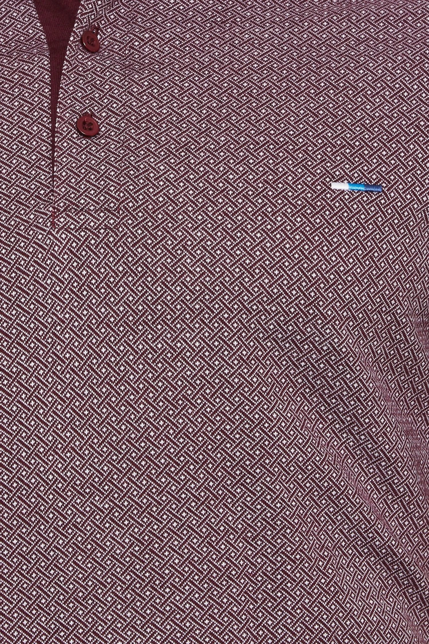 BadRhino Bad & Tall Burgundy Geometric Polo Shirt 2 BadRhino Bad & Tall Burgundy Geometric Polo Shirt - Image 2